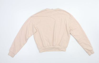 H&M Womens Pink  Cotton Pullover Sweatshirt Size S  Pullover - Smile