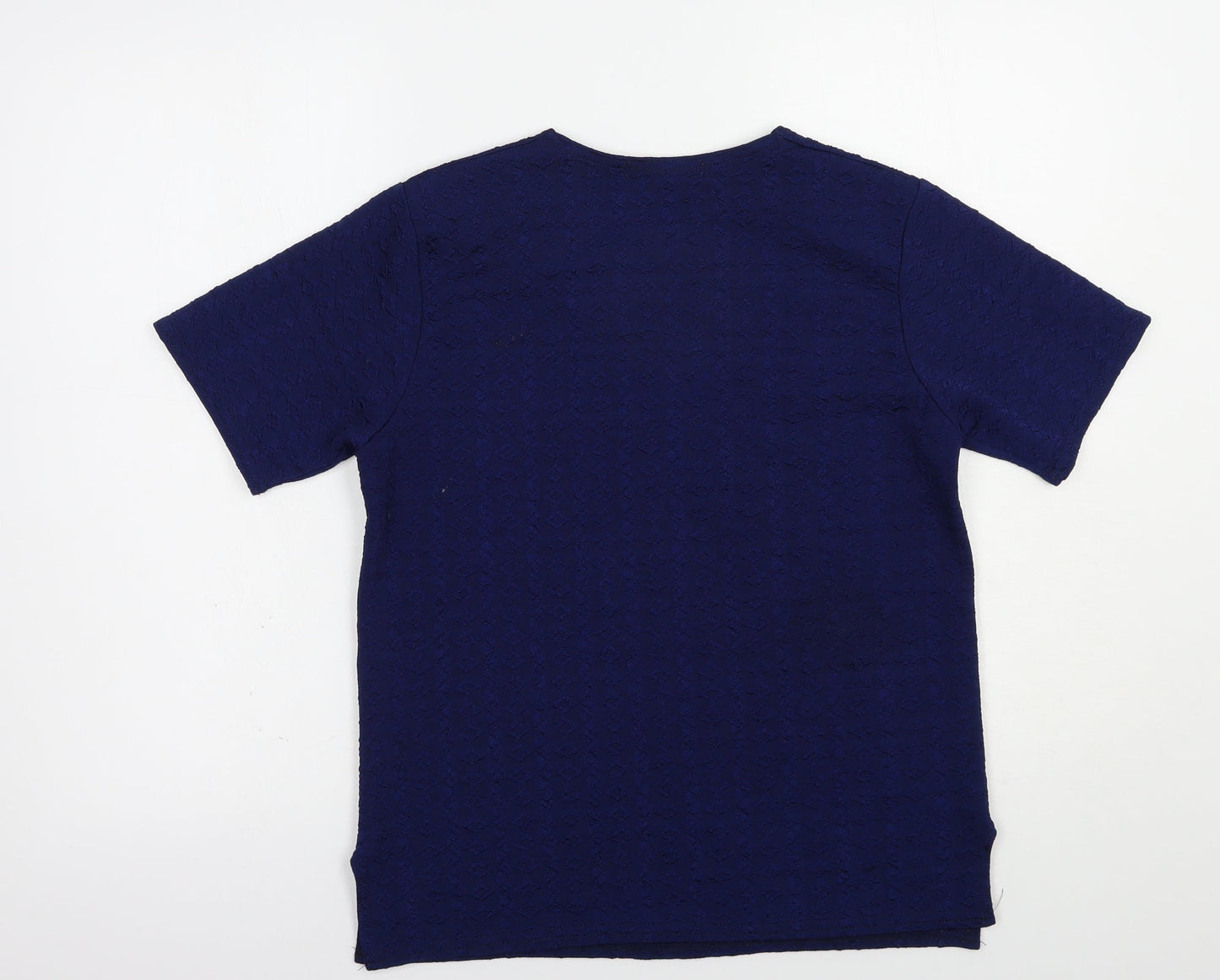 Pure & Natural Womens Blue  Polyester Basic Blouse Size M Crew Neck