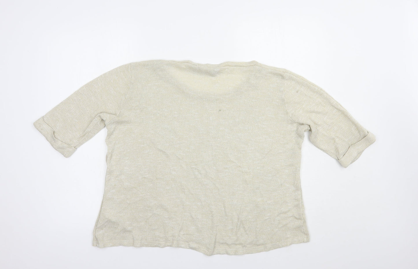 New Look Womens Beige Boat Neck  Viscose Pullover Jumper Size 22   - Hearts