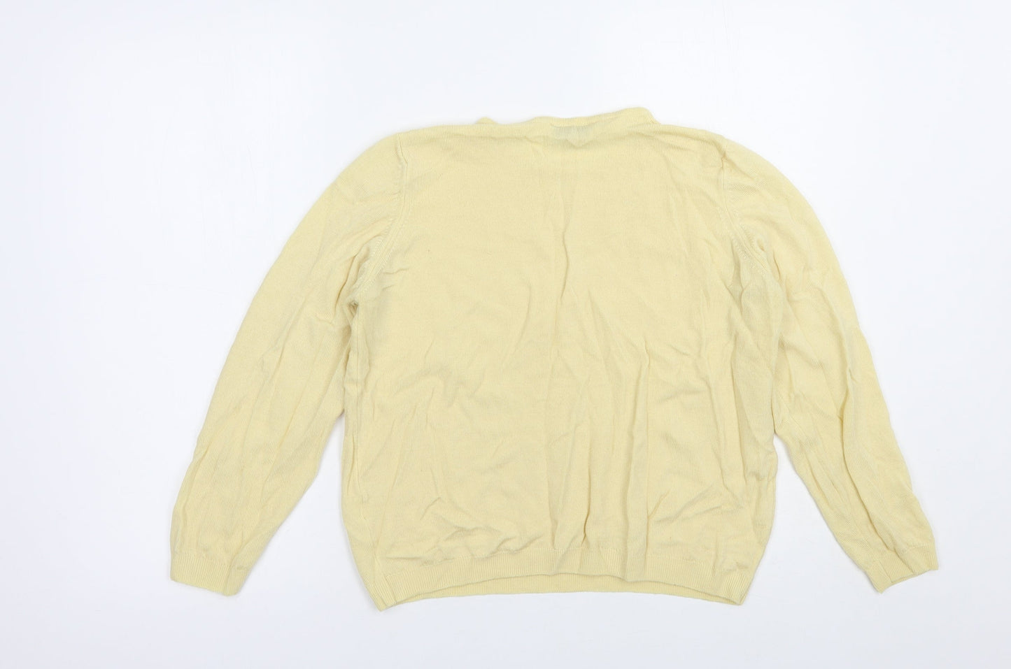 Marks and Spencer Womens Yellow Crew Neck  Acrylic Pullover Jumper Size M