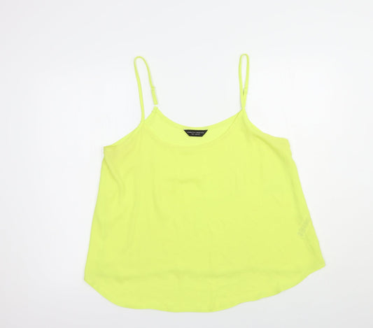 Dorothy Perkins Womens Yellow  Polyester Camisole Blouse Size 16 Round Neck