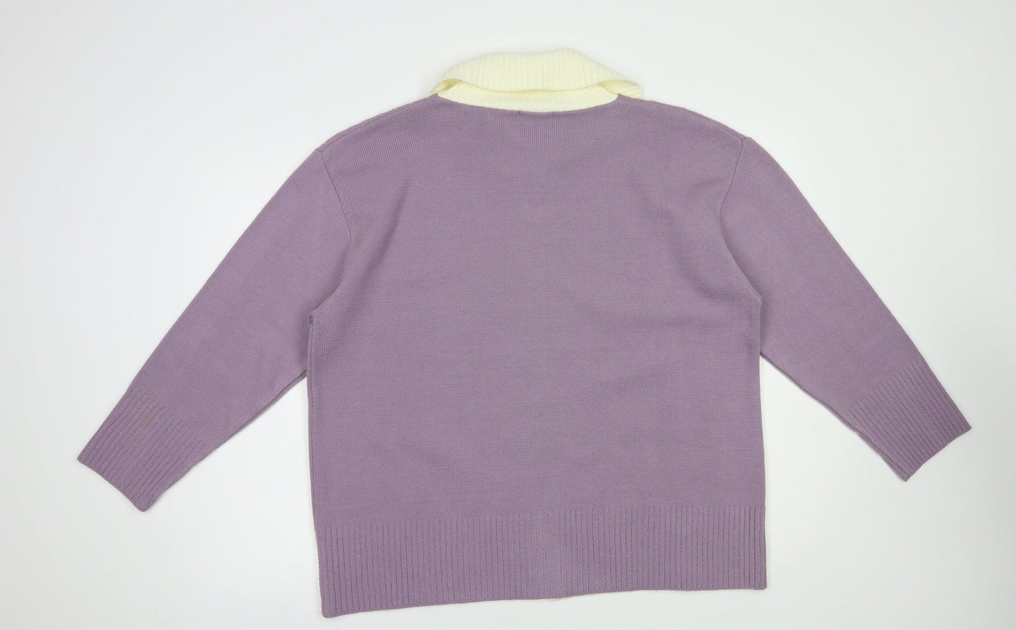 Insight Womens Purple Collared  Acrylic Full Zip Jumper Size L