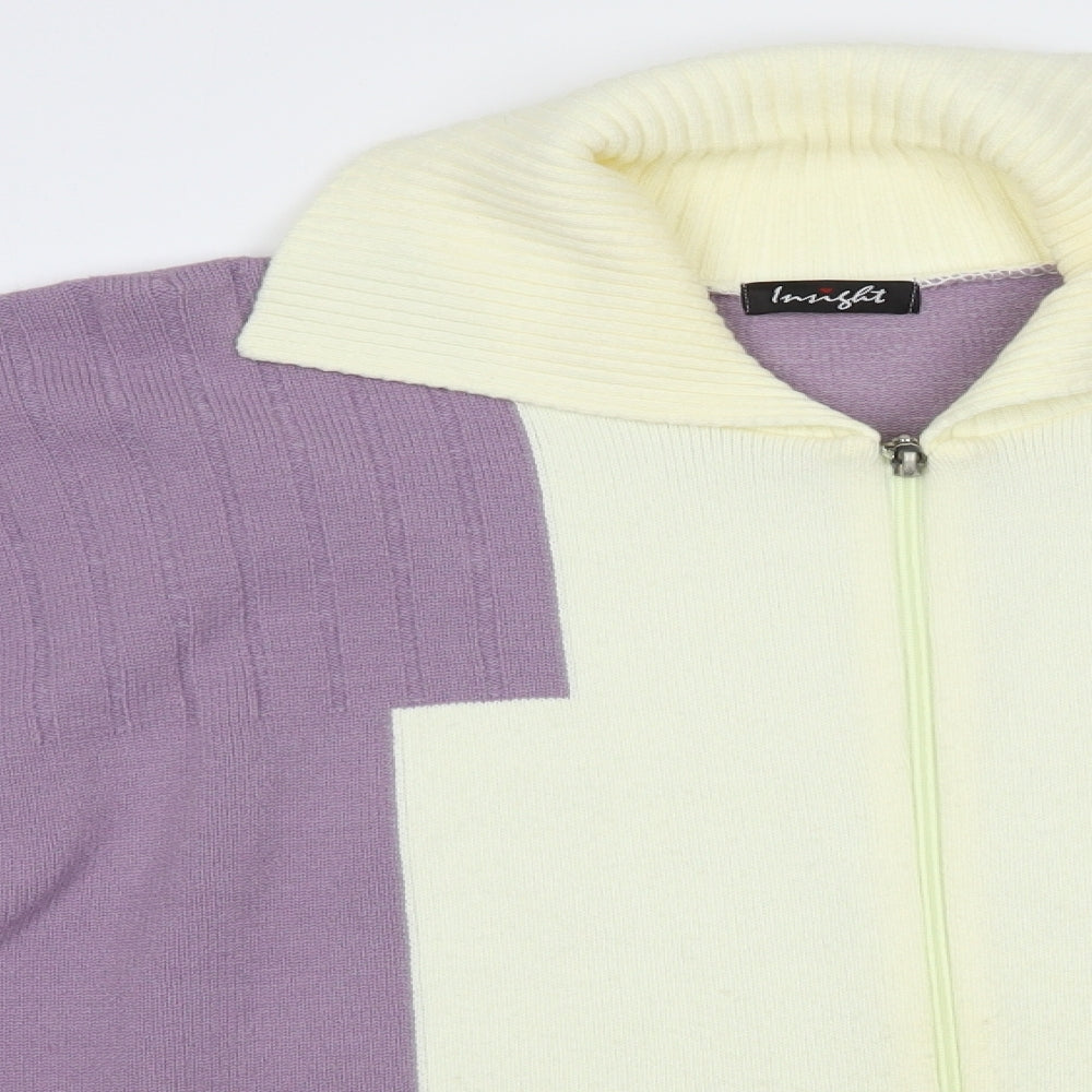 Insight Womens Purple Collared  Acrylic Full Zip Jumper Size L
