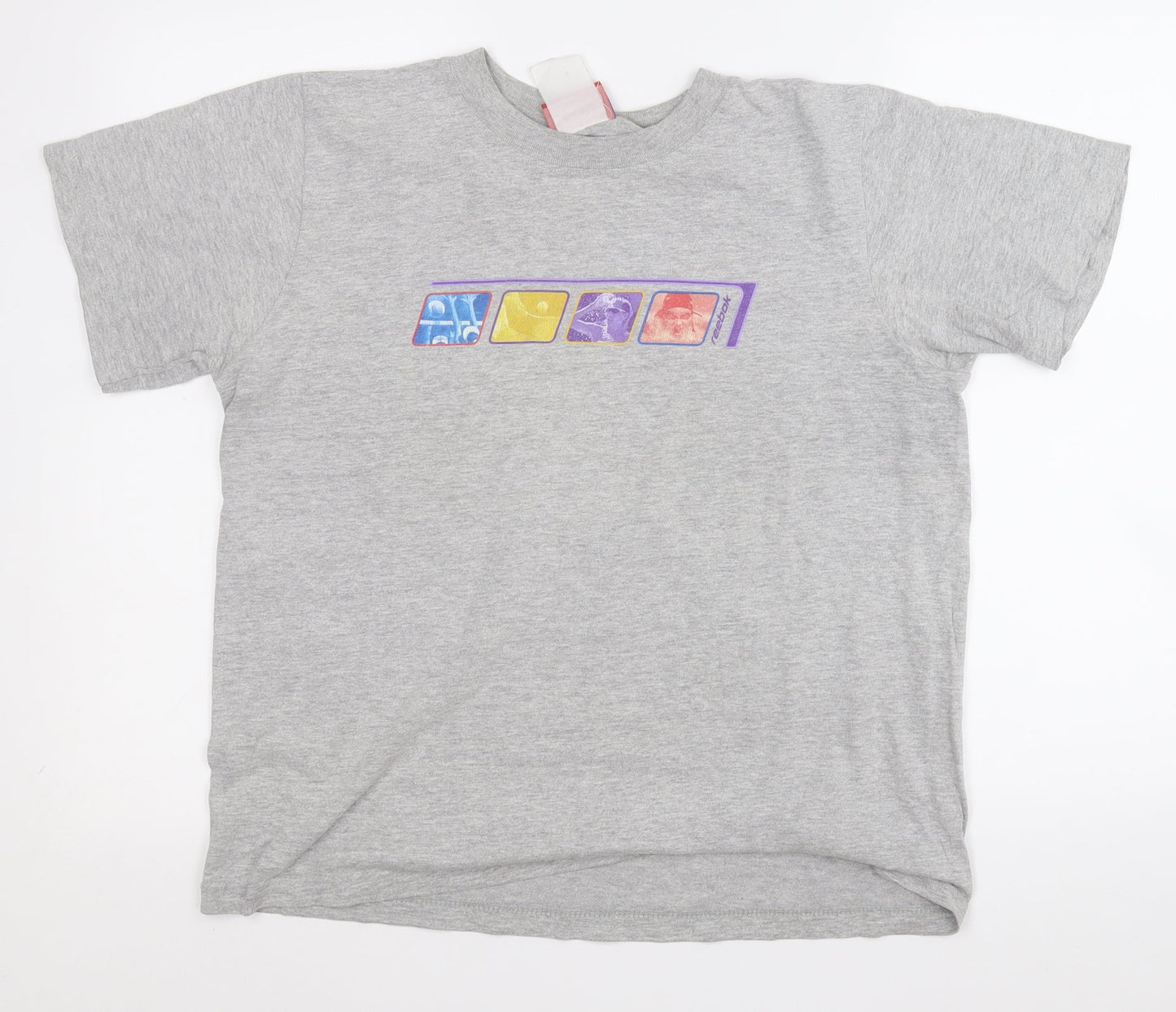 Reebok Womens Grey  Cotton Basic T-Shirt Size M Round Neck