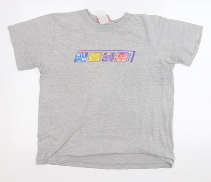 Reebok Womens Grey  Cotton Basic T-Shirt Size M Round Neck