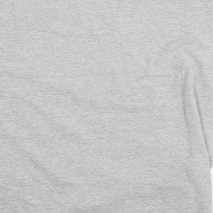 Reebok Womens Grey  Cotton Basic T-Shirt Size M Round Neck