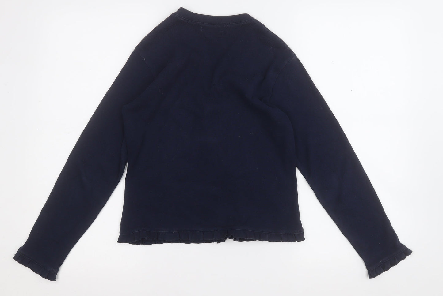 samarkand Womens Blue V-Neck  Cotton Cardigan Jumper Size XS