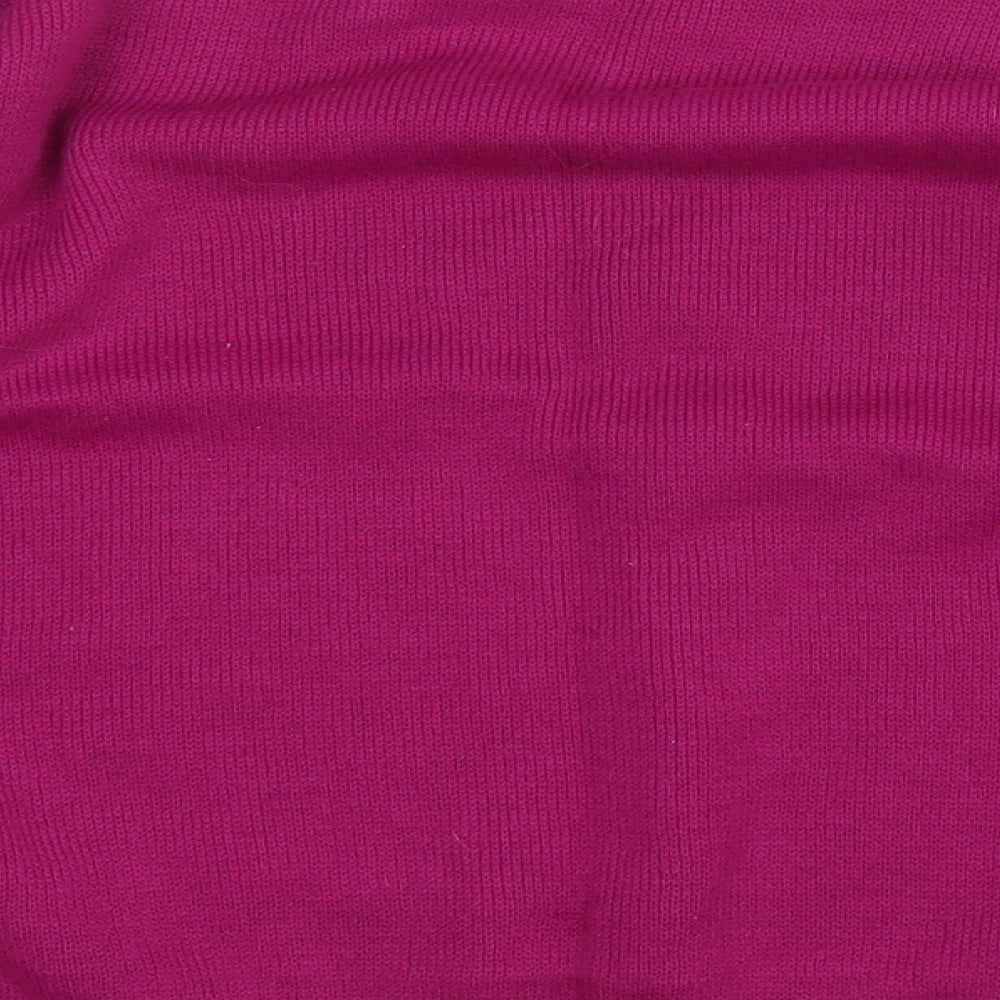 Preworn Womens Purple Round Neck  Acrylic Pullover Jumper Size 14   - Flowers