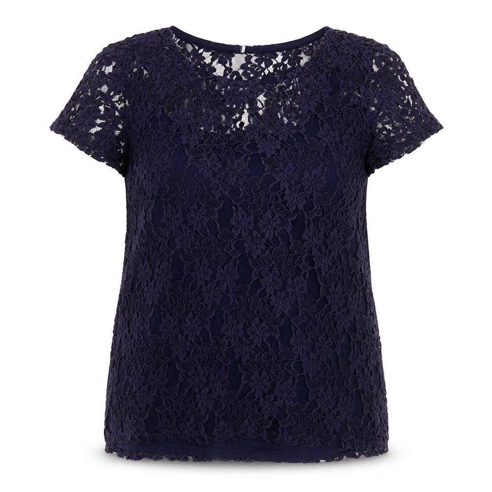Preworn Womens Blue Round Neck Floral Viscose Pullover Jumper Size 14