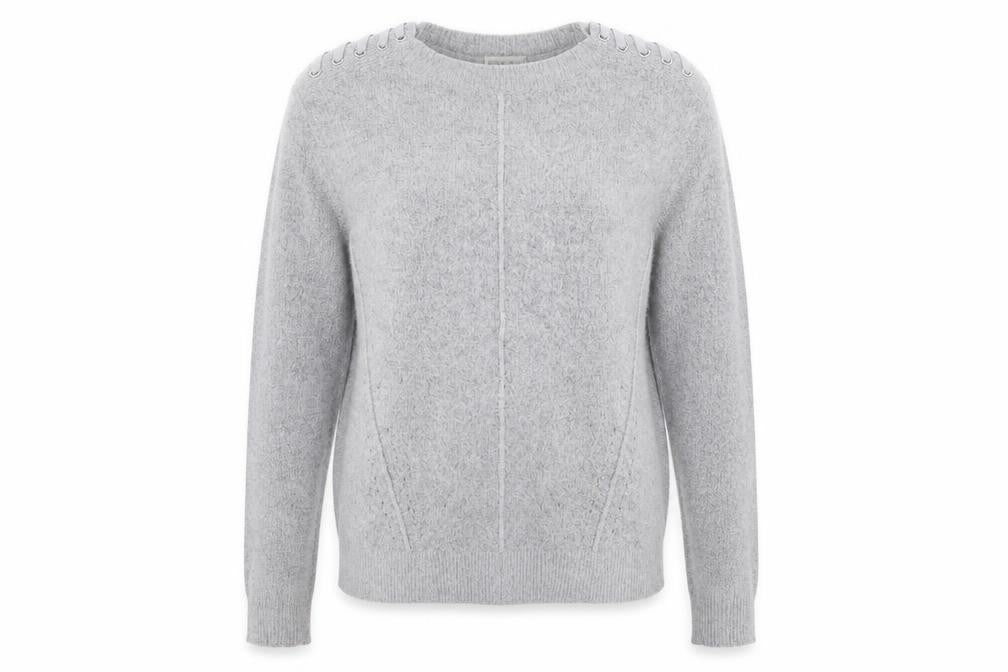 Marks & Spencer Womens Grey Round Neck  Acrylic Pullover Jumper Size 10