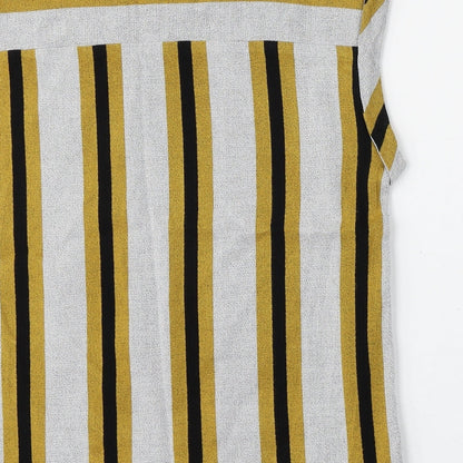 Next Womens Multicoloured Round Neck Striped Viscose Pullover Jumper Size 12