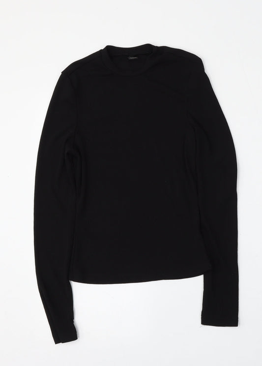 SheIn Womens Black Round Neck  Polyester Pullover Jumper Size L