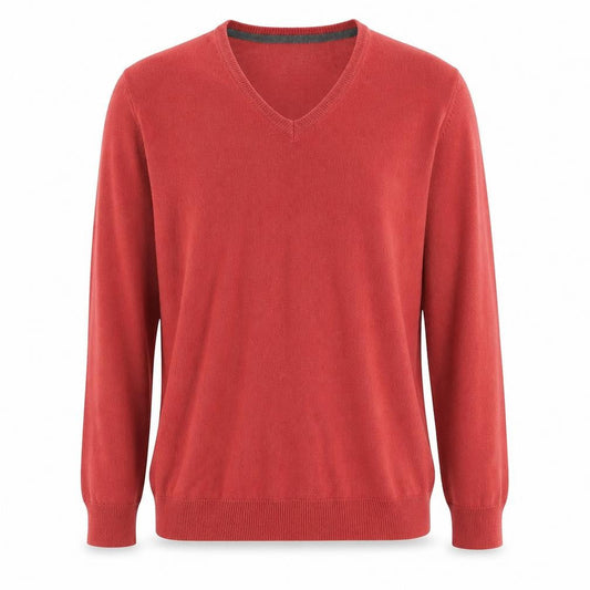Marks & Spencer Mens Red V-Neck  Acrylic Pullover Jumper Size S