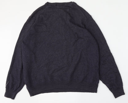 Preworn Mens Blue Round Neck  Polyester Pullover Jumper Size L