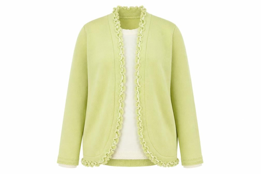 Keeno Womens Green Round Neck  Nylon Cardigan Jumper Size M
