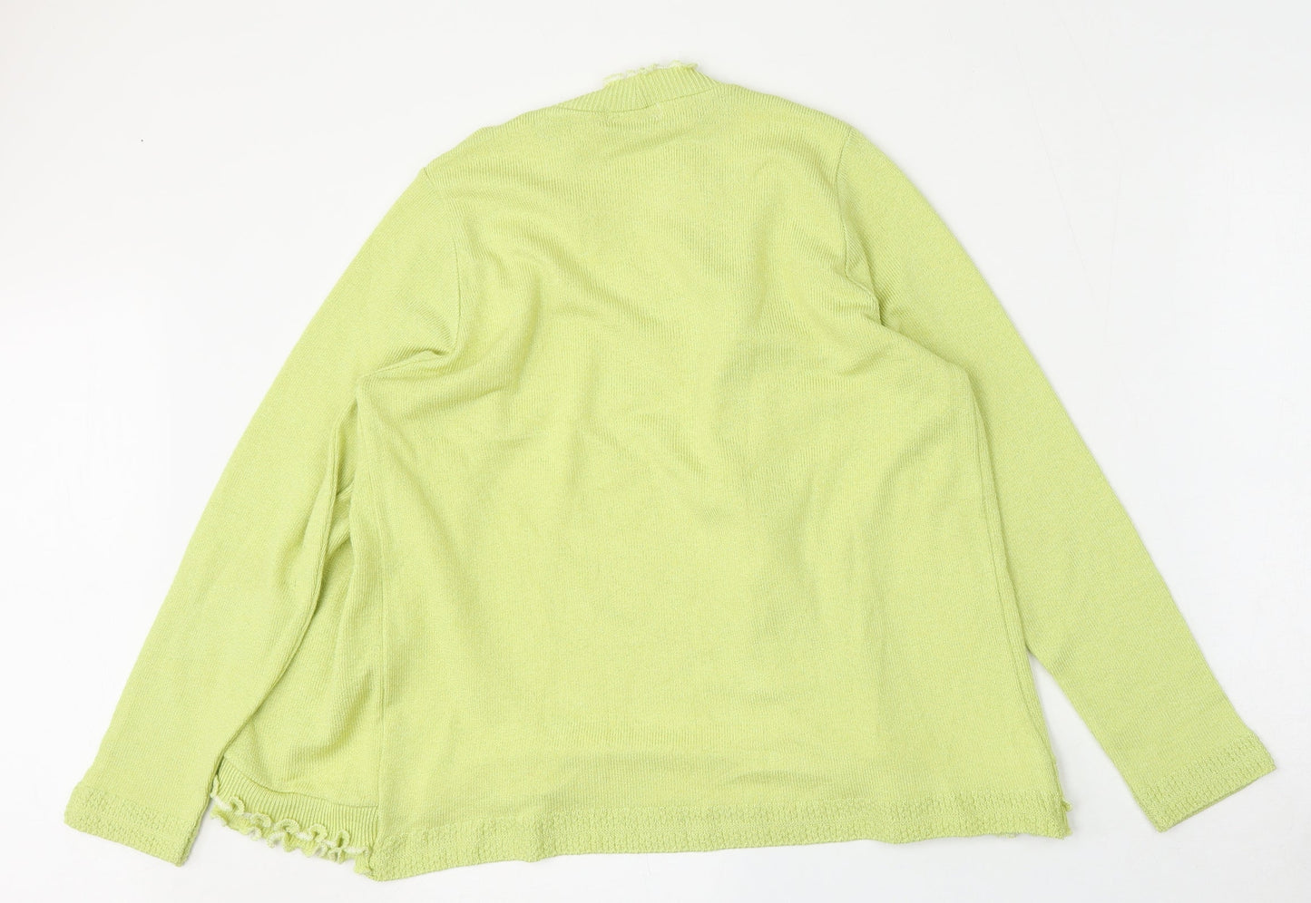 Keeno Womens Green Round Neck  Nylon Cardigan Jumper Size M