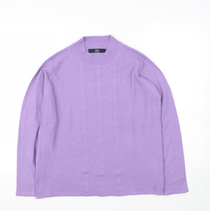 Preloved ISLE Essentials Womens Purple Round Neck  Acrylic Pullover Jumper Size 14 - Front