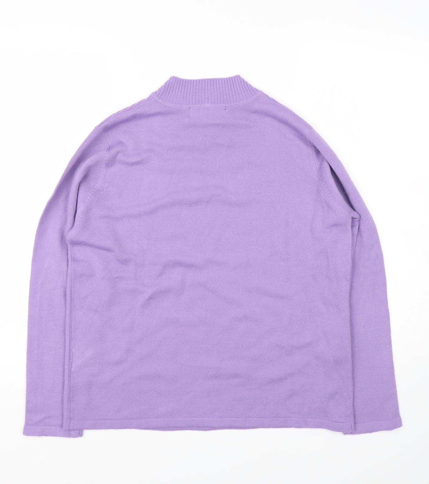 ISLE Essentials Womens Purple Round Neck  Acrylic Pullover Jumper Size 14