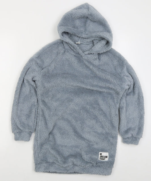 SheIn Girls Blue  Polyester Pullover Hoodie Size 10 Years  Pullover