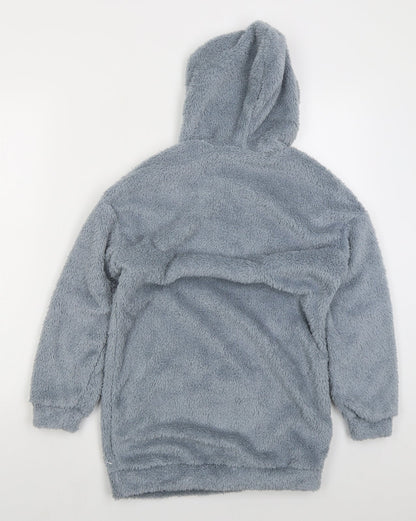 SHEIN Girls Blue  Polyester Pullover Hoodie Size 10 Years  Pullover