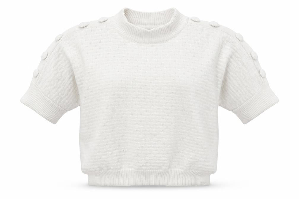 Exquiss's Womens White Mock Neck  Viscose Pullover Jumper Size S