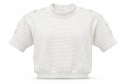 Exquiss's Womens White Mock Neck  Viscose Pullover Jumper Size S