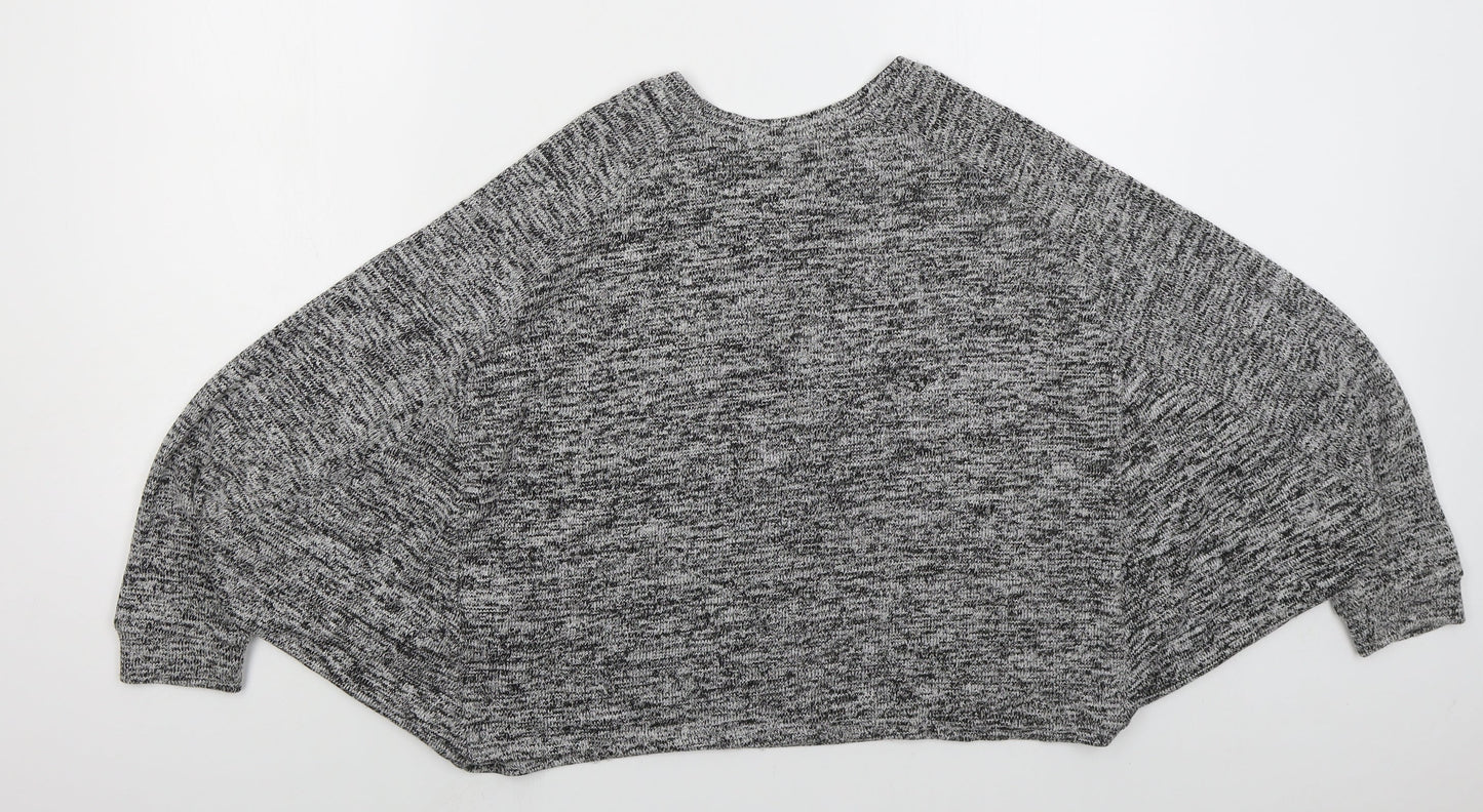 Pull & Bear Womens Grey Crew Neck  Viscose Pullover Jumper Size M