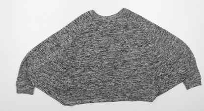 Pull&Bear Womens Grey Crew Neck  Viscose Pullover Jumper Size M