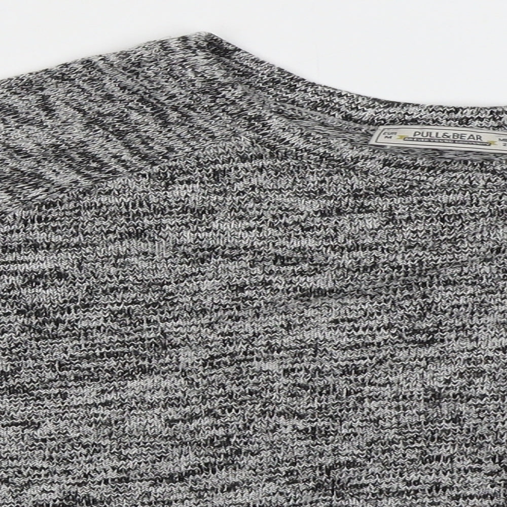 Pull & Bear Womens Grey Crew Neck  Viscose Pullover Jumper Size M