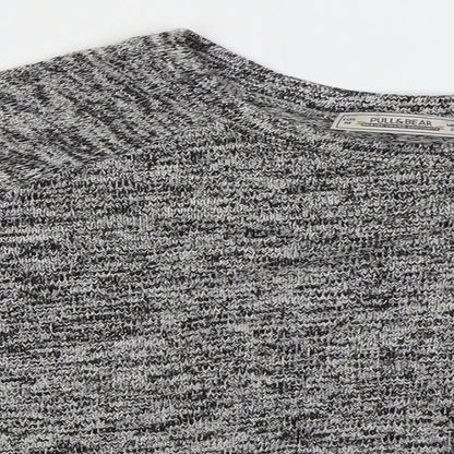 Pull&Bear Womens Grey Crew Neck  Viscose Pullover Jumper Size M