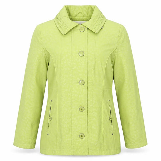 Isle Womens Green Animal Print  Jacket Coat Size 12  Zip