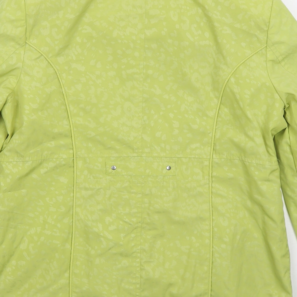 Isle Womens Green Animal Print  Jacket Coat Size 12  Zip