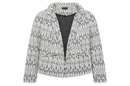 Soon Womens White Geometric  Jacket  Size 16