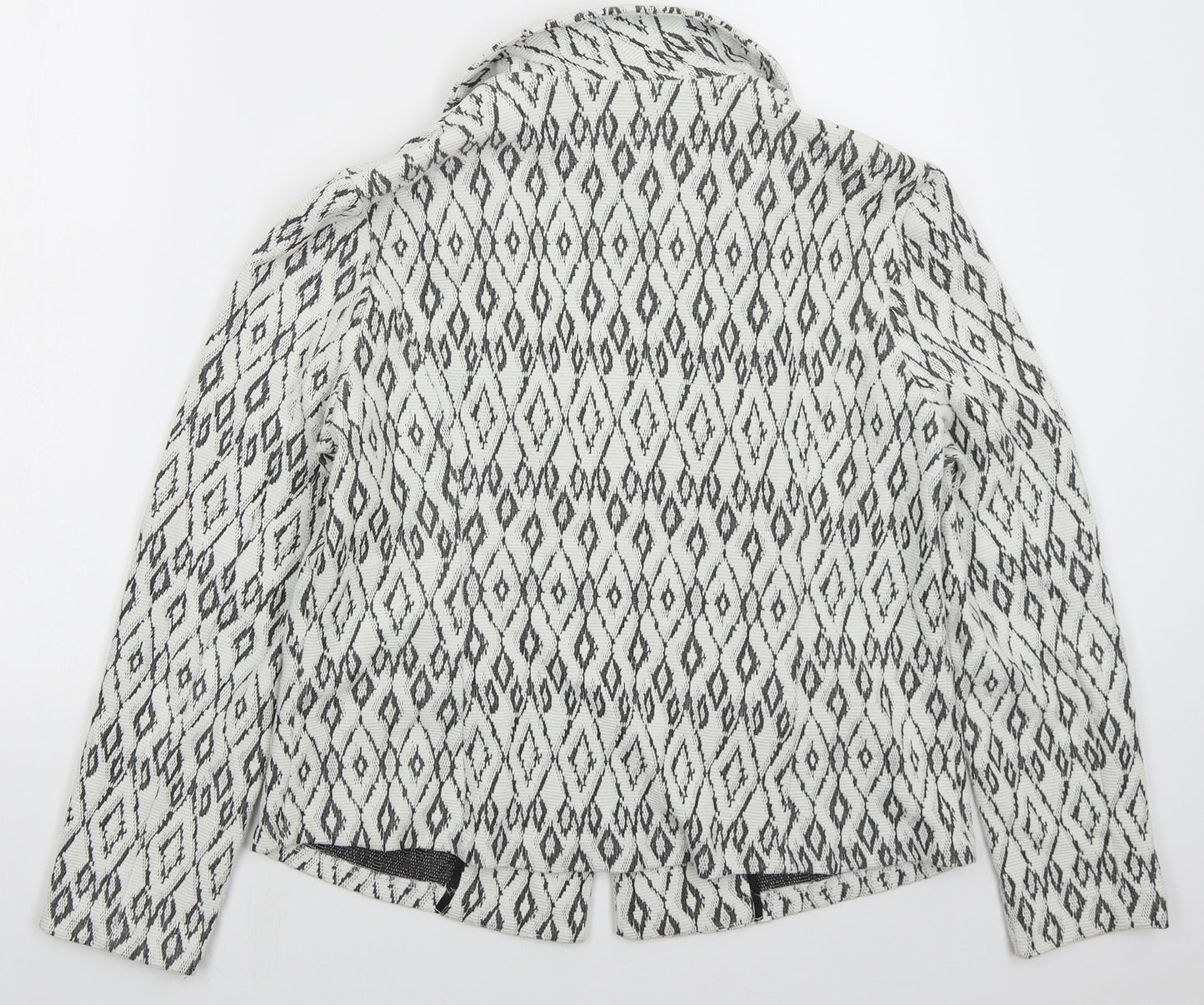 Soon Womens White Geometric  Jacket  Size 16