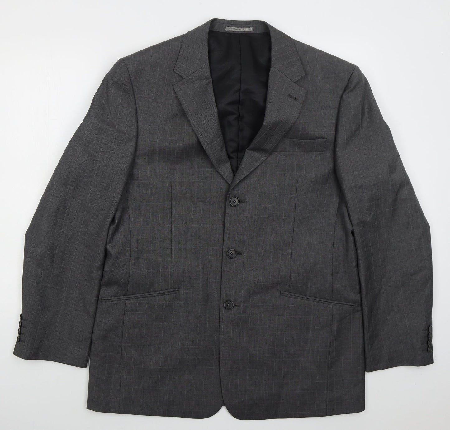 NEXT Mens Grey Check Wool Jacket Suit Jacket Size 42