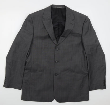 Next Mens Grey Check Wool Jacket Suit Jacket Size 42