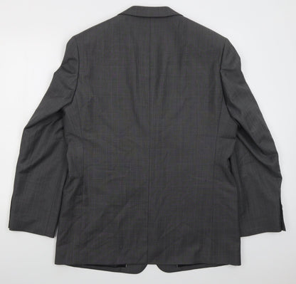 Next Mens Grey Check Wool Jacket Suit Jacket Size 42