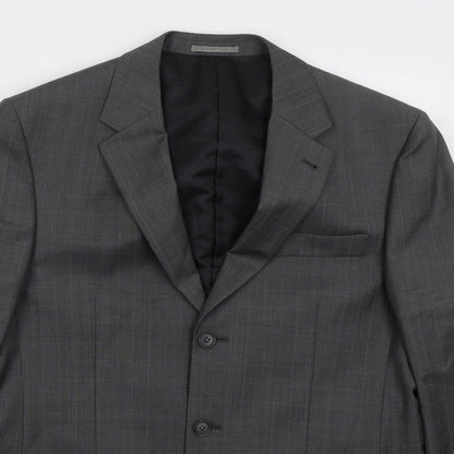 Next Mens Grey Check Wool Jacket Suit Jacket Size 42