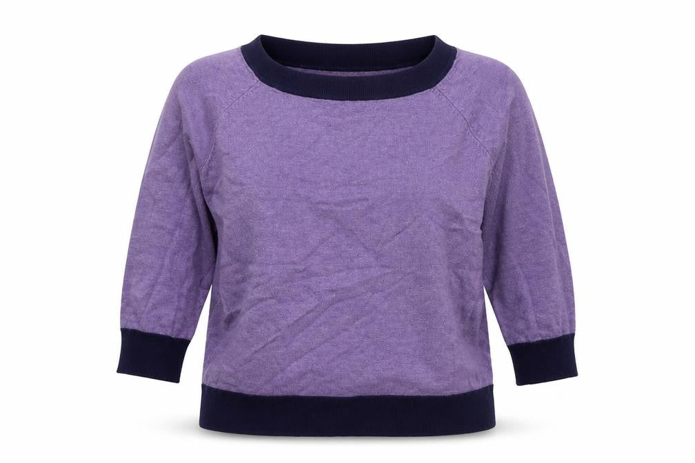 M&Co Womens Purple Boat Neck  Acrylic Pullover Jumper Size 12
