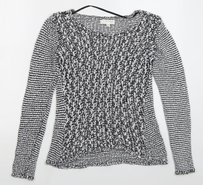 Kenar Womens Black Round Neck  Cotton Pullover Jumper Size M