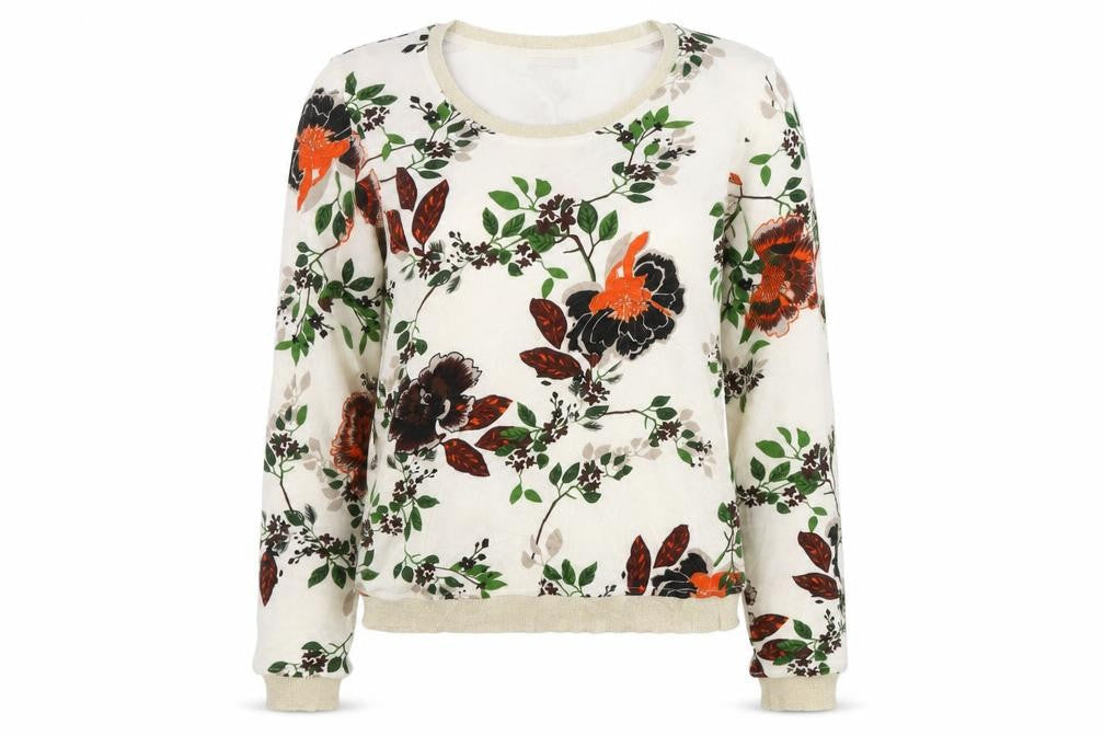 Fransa Womens Multicoloured Round Neck Floral Viscose Pullover Jumper Size S