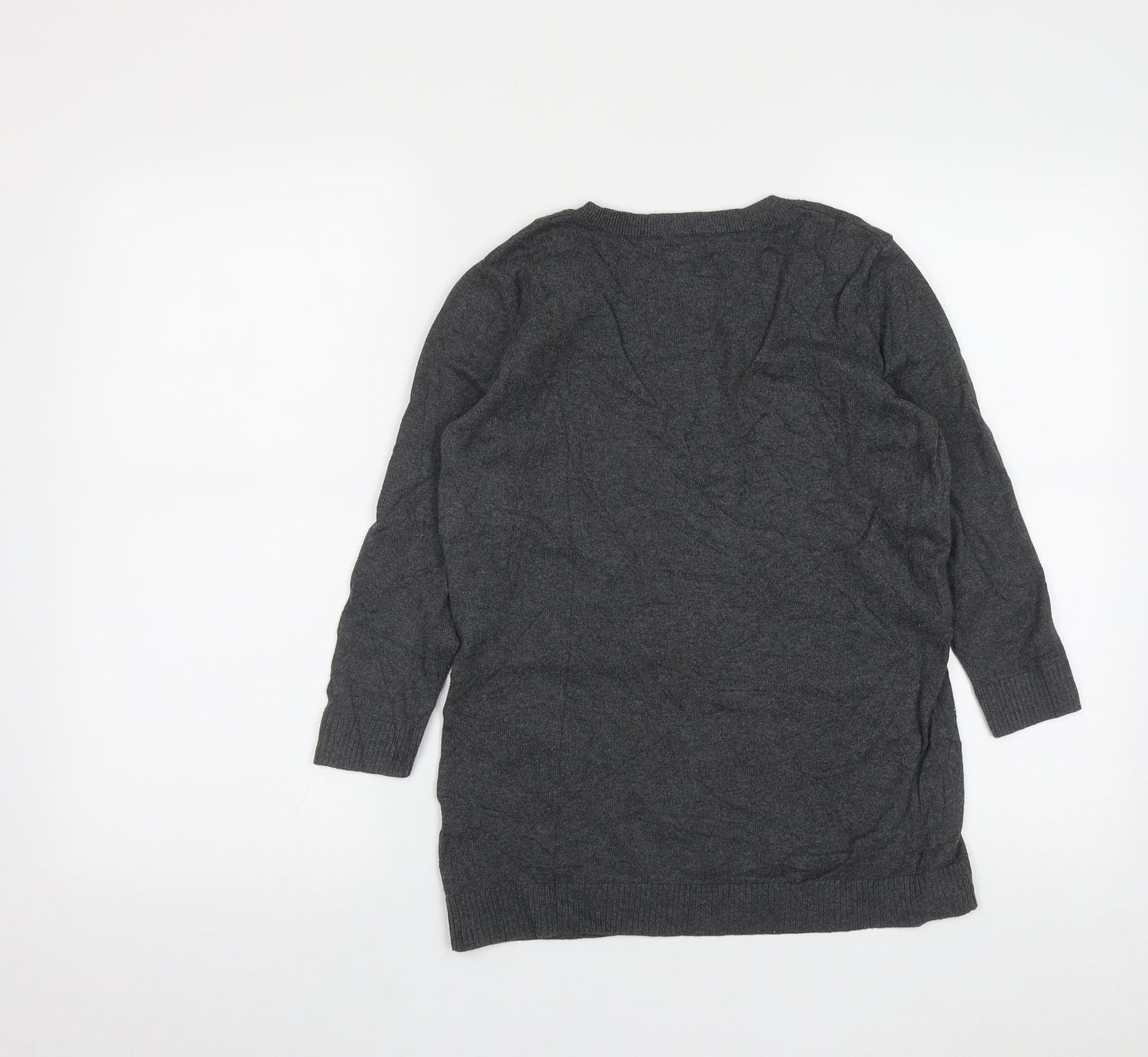 Gap Womens Grey Round Neck  Cotton Pullover Jumper Size XS
