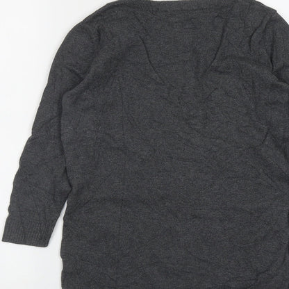 Gap Womens Grey Round Neck  Cotton Pullover Jumper Size XS