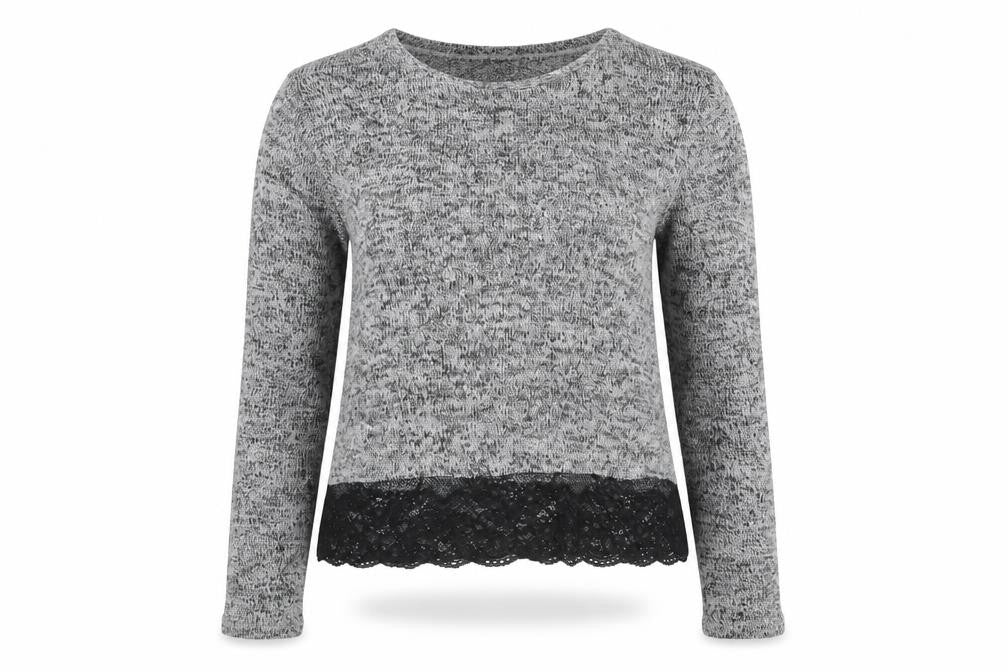 H&M Womens Grey Round Neck  Viscose Pullover Jumper Size M