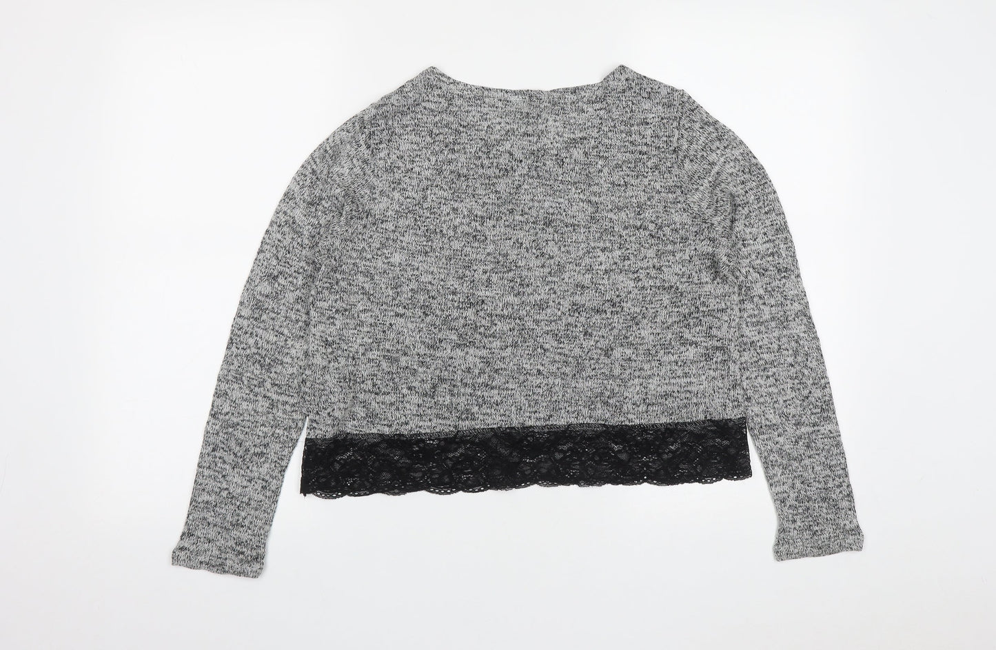 H&M Womens Grey Round Neck  Viscose Pullover Jumper Size M