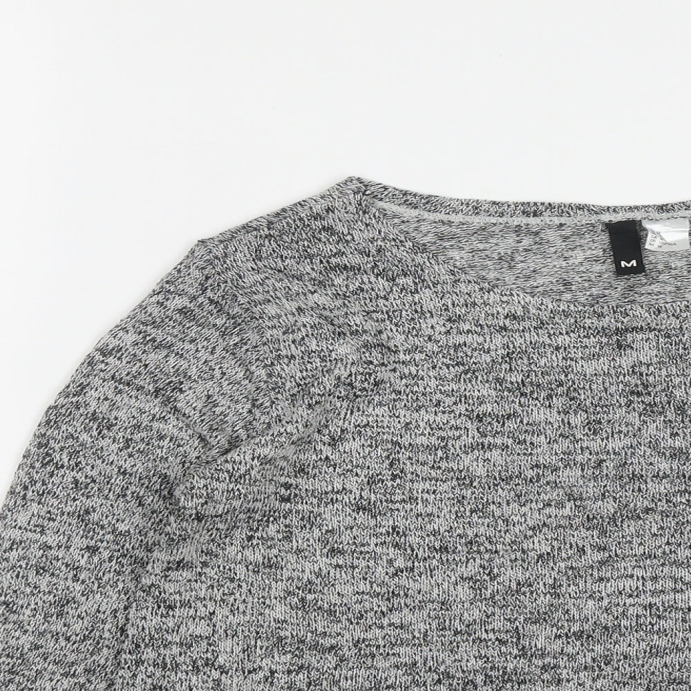 H&M Womens Grey Round Neck  Viscose Pullover Jumper Size M