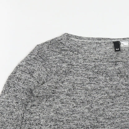 H&M Womens Grey Round Neck  Viscose Pullover Jumper Size M