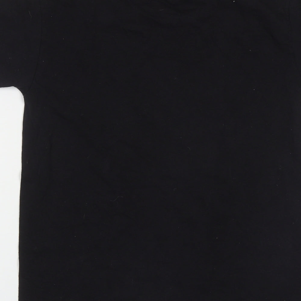 Fruit of the Loom Womens Black  Cotton Basic T-Shirt Size S Round Neck - Little Mix