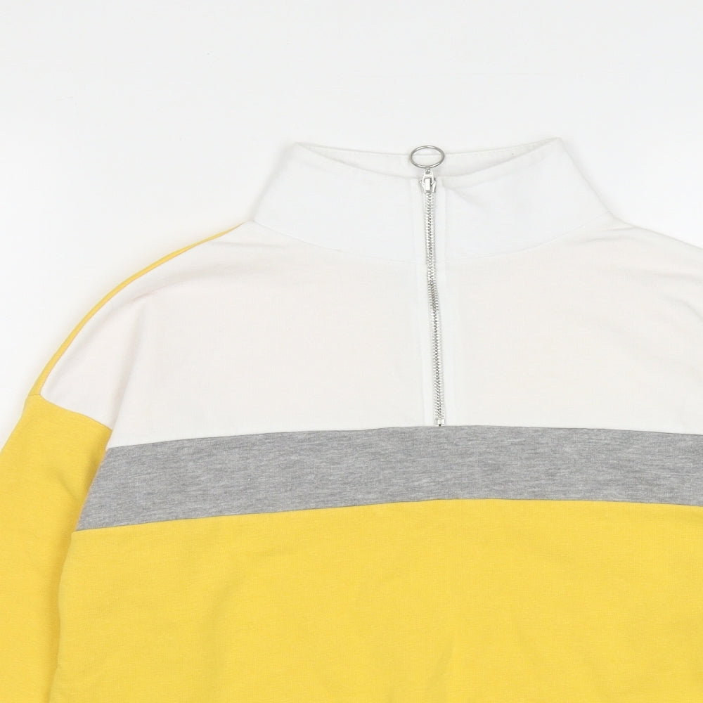 New Look Womens Multicoloured  Cotton Pullover Sweatshirt Size 6  Zip