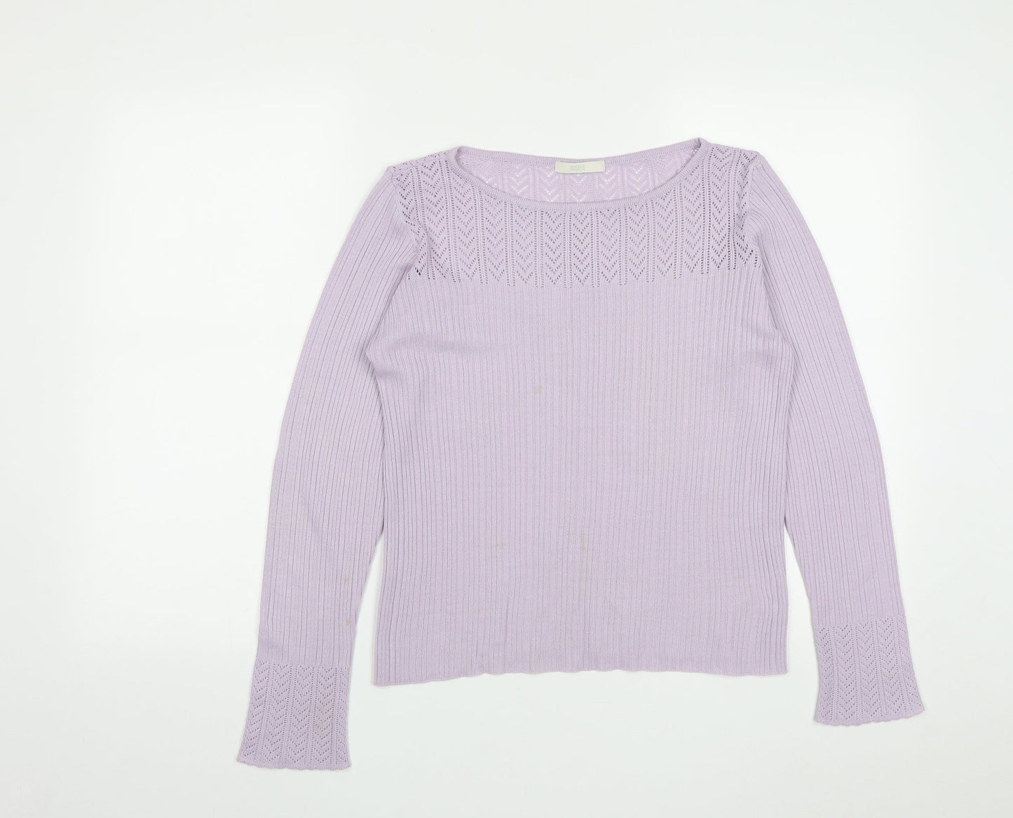 Marks and Spencer Womens Purple Round Neck  Acrylic Pullover Jumper Size 14